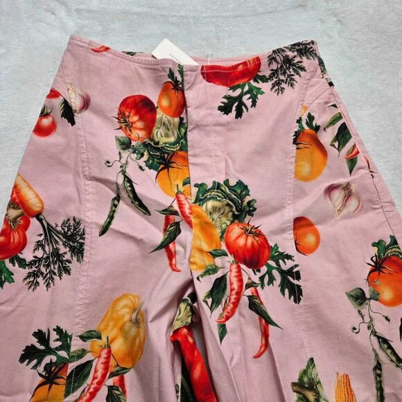 New 2 Maeve Anthropologie garden vegetable high-rise printed crop wide-leg pants - Picture 5 of 11